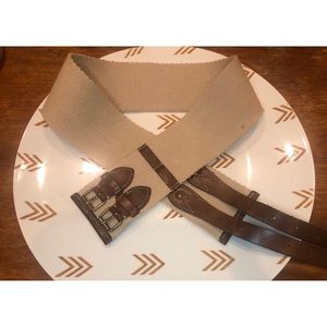 J. Crew Tan & Brown Adjustable Belt